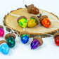 Christmas decor Hand painted multi-colored acorns