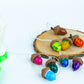 Christmas decor Hand painted multi-colored acorns