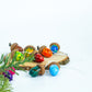 Christmas decor Hand painted multi-colored acorns