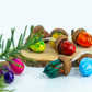 Christmas decor Hand painted multi-colored acorns