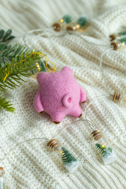 Christmas Wool Pig Ornament