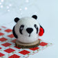 wool panda with heart