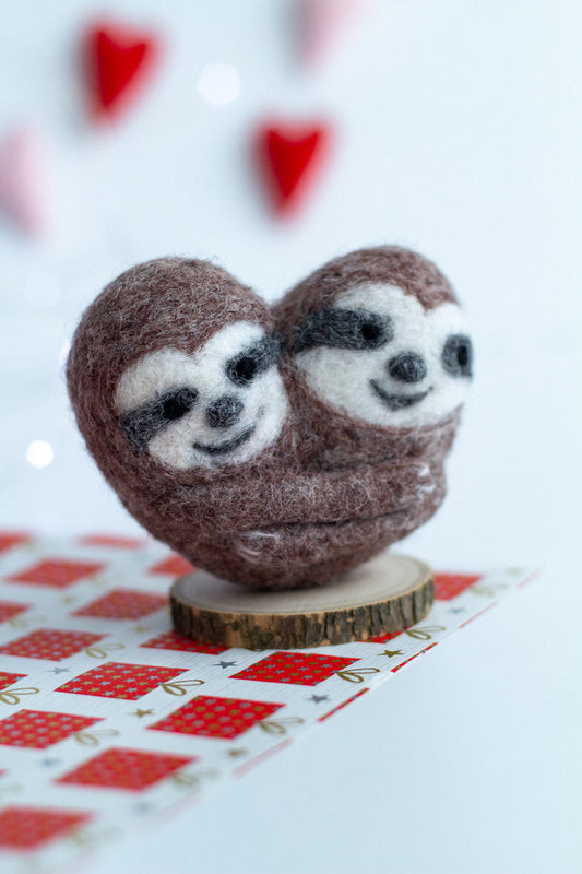 Felted sloths Valentines day gift