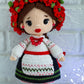 Ukrainian girl toy gift, knitted Ukrainian doll