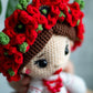 Ukrainian girl toy gift, knitted Ukrainian doll