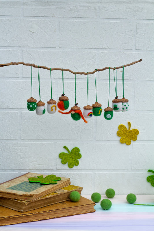 St. Patrick's Day acorns ornaments