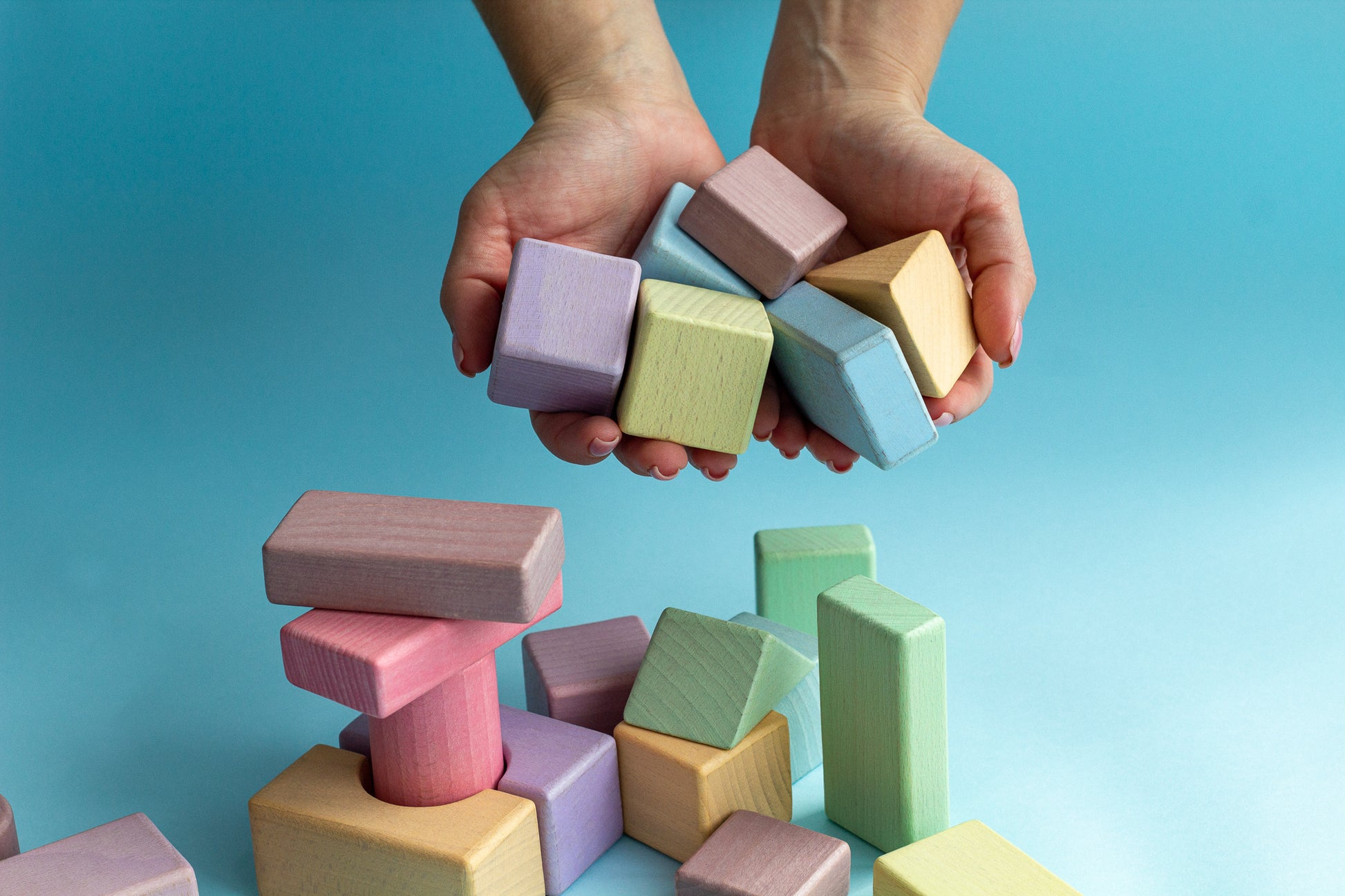 Montessori Wooden Bungling Blocks kit