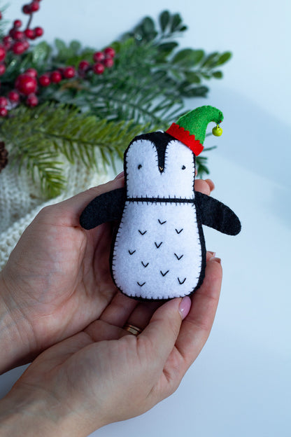 Felt penguin ornament