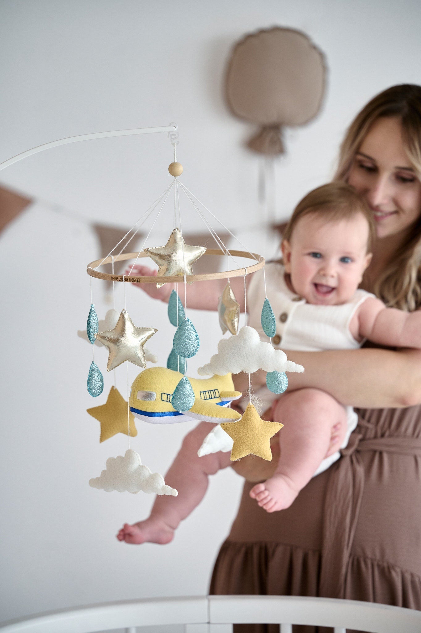 Airplane Crib Mobile - WoollyFox