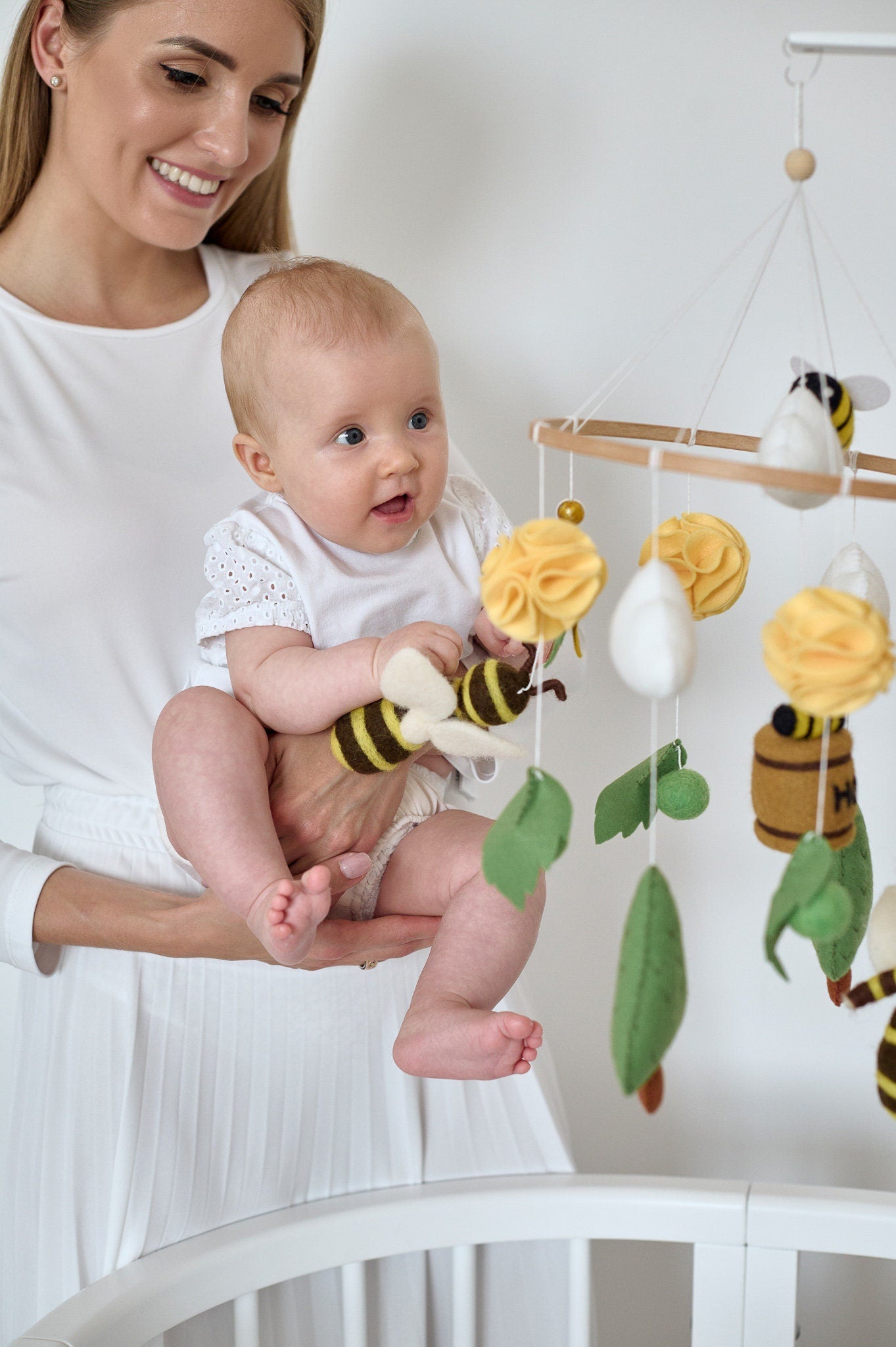 Beehive And Bees Baby Mobile - WoollyFox