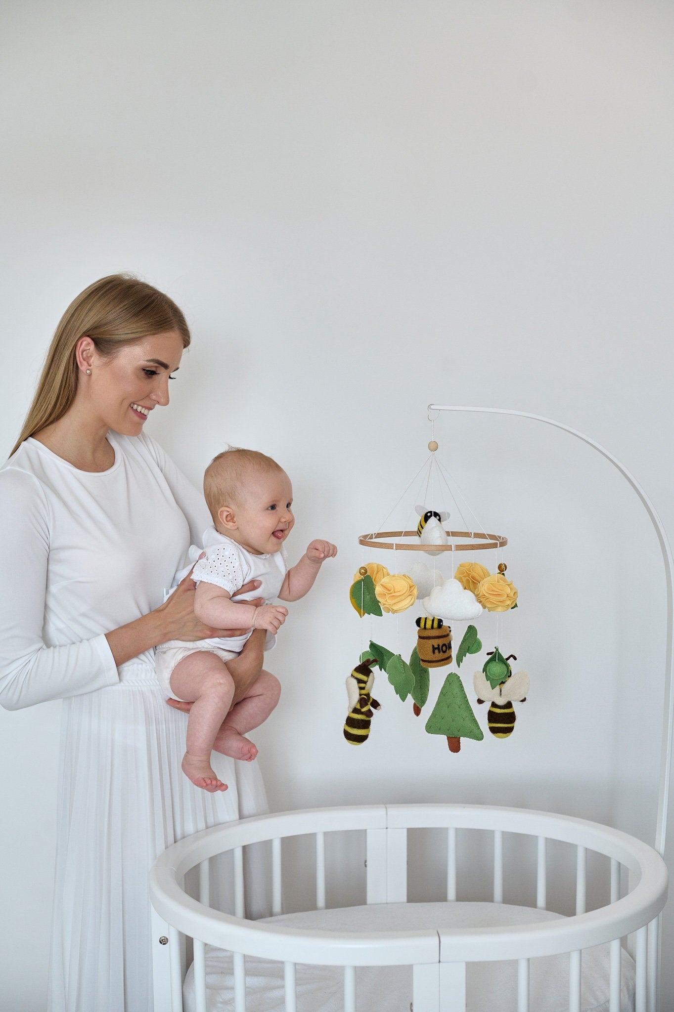 Beehive And Bees Baby Mobile - WoollyFox