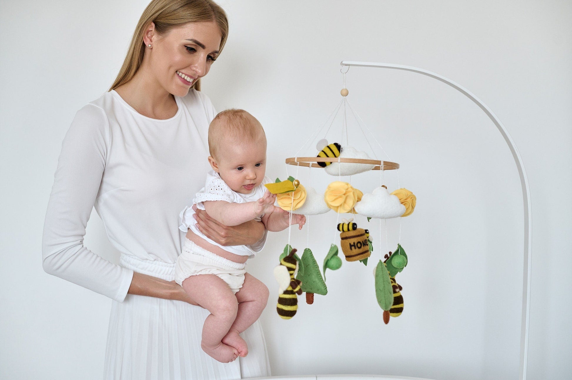 Beehive And Bees Baby Mobile - WoollyFox