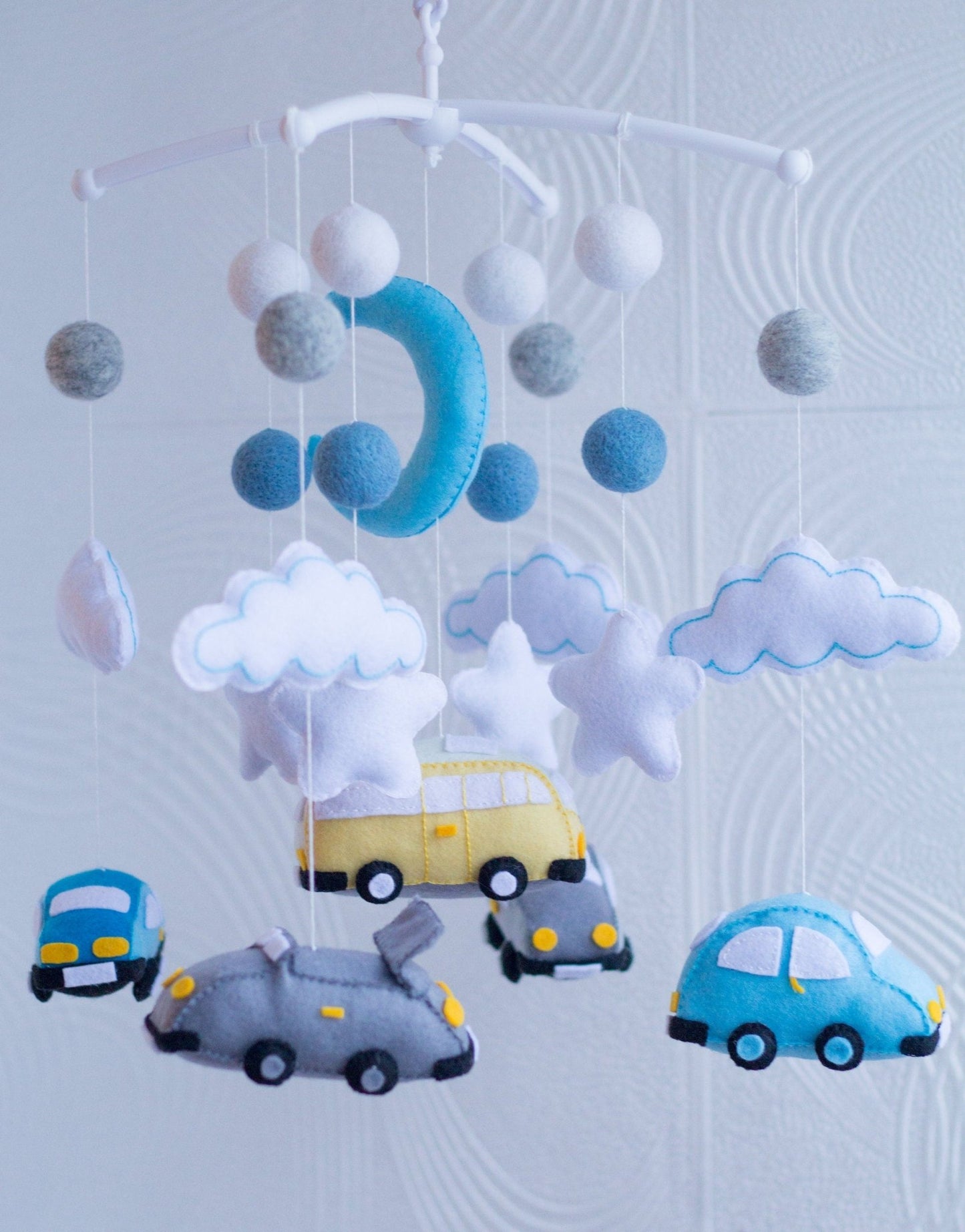Car And Sky Boy Baby Mobile - WoollyFox