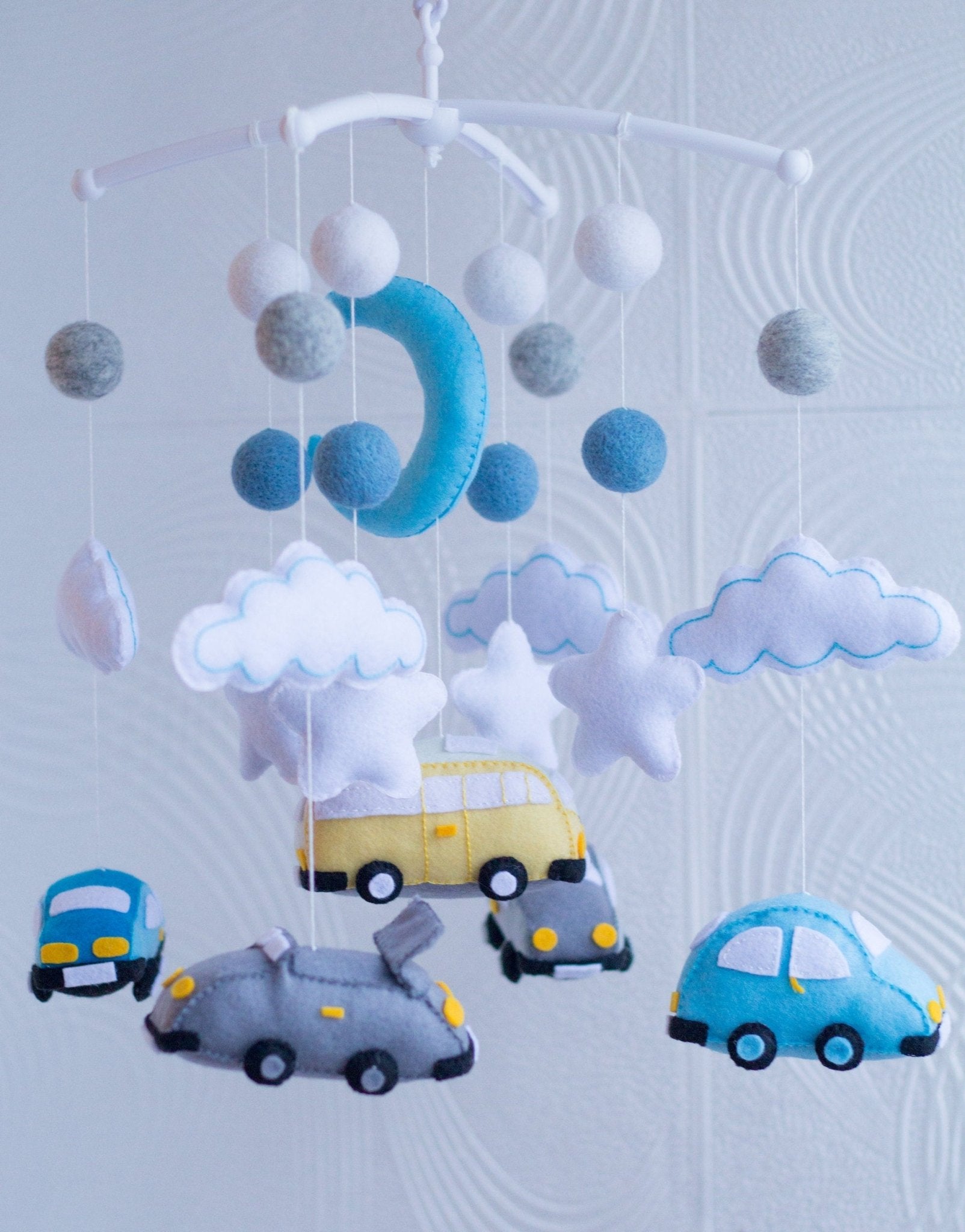 Car And Sky Boy Baby Mobile - WoollyFox