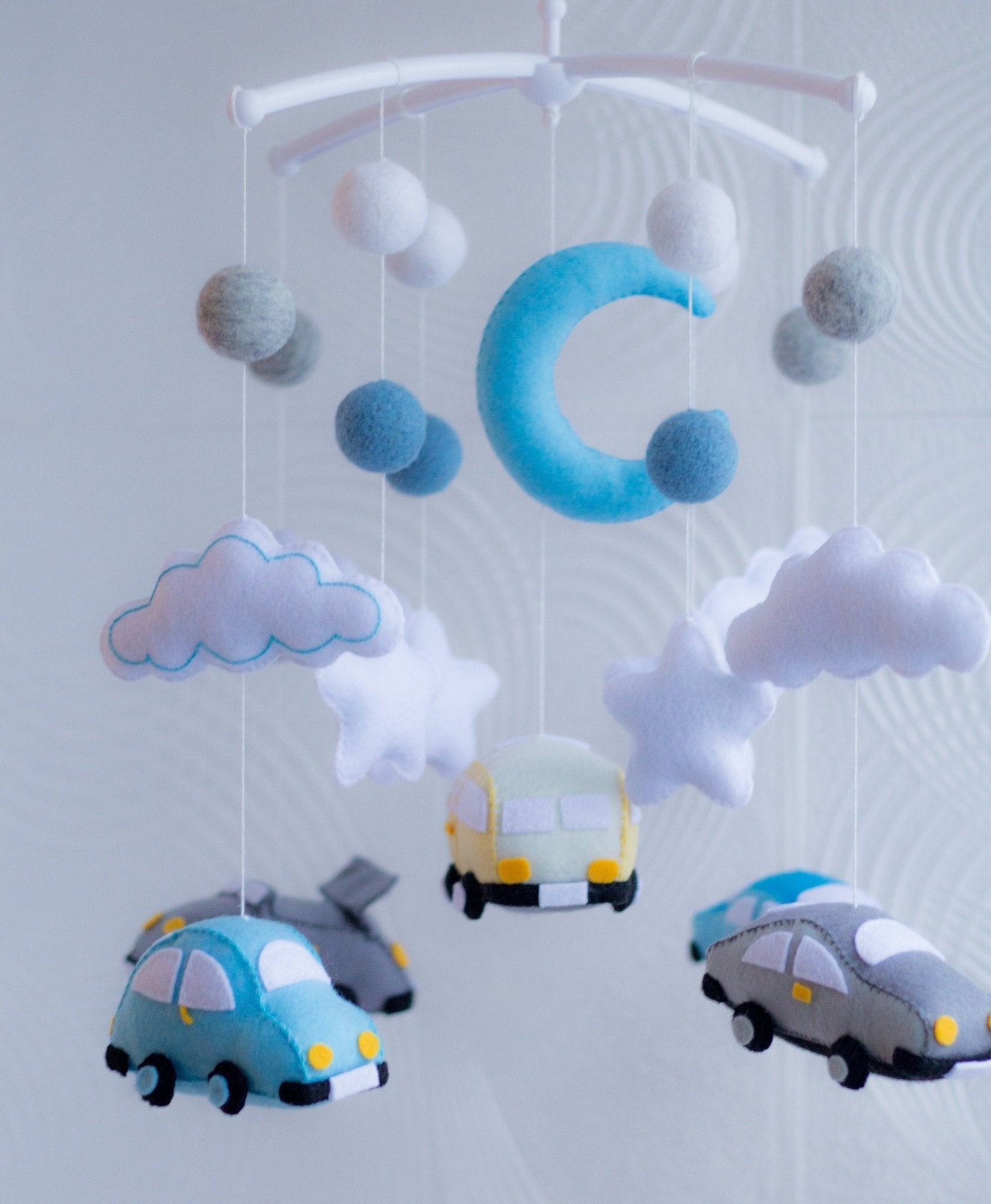 Car And Sky Boy Baby Mobile - WoollyFox