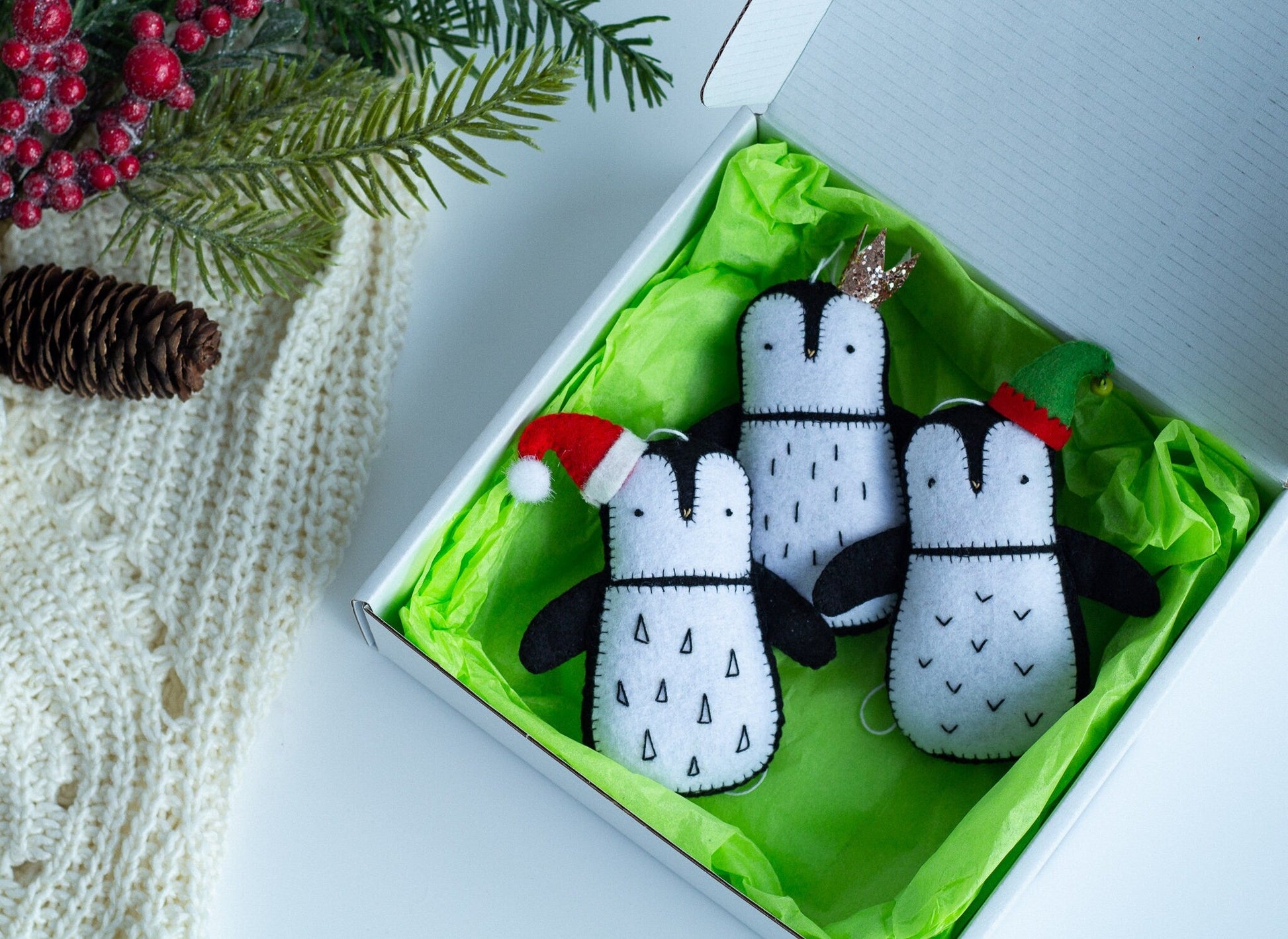 Christmas Penguin Ornament - WoollyFox