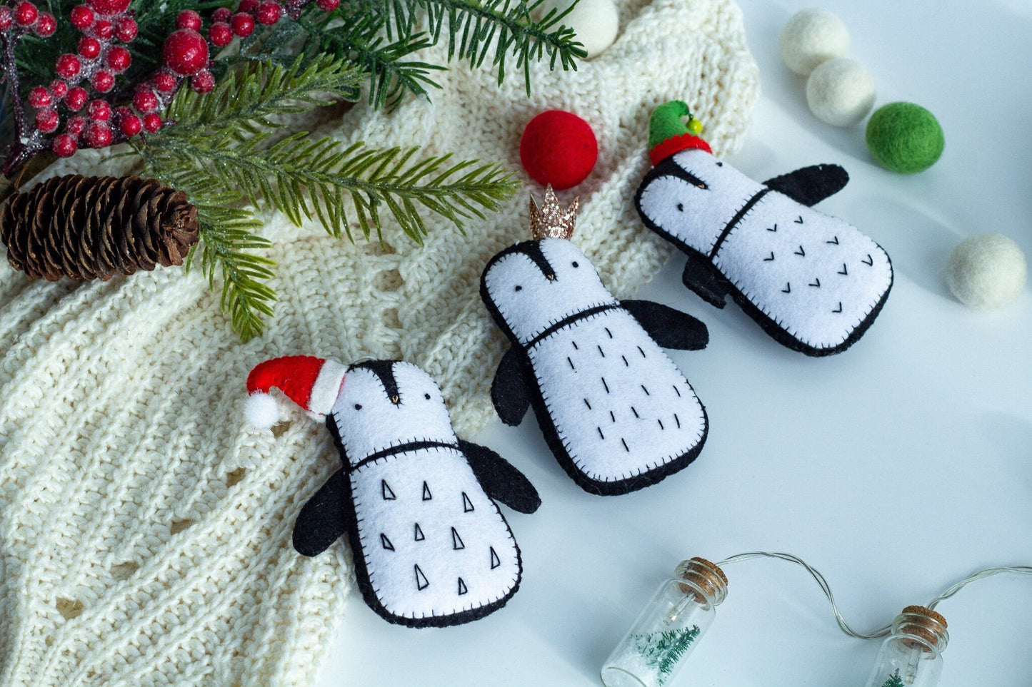 Christmas Penguin Ornament - WoollyFox