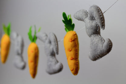 Easter Rabbit And Carrot Garland - WoollyFox
