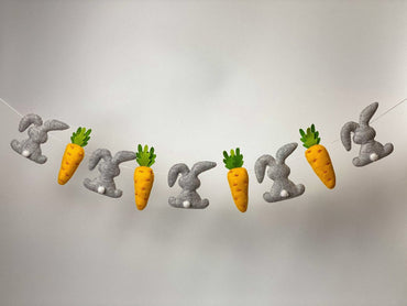Easter Rabbit And Carrot Garland - WoollyFox