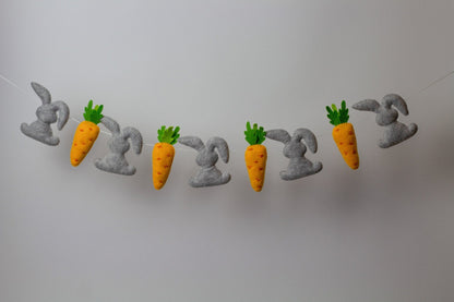Easter Rabbit And Carrot Garland - WoollyFox