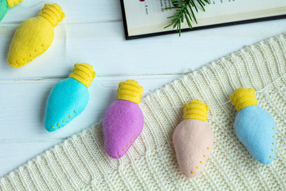 Felt Christmas Lights Garland - WoollyFox
