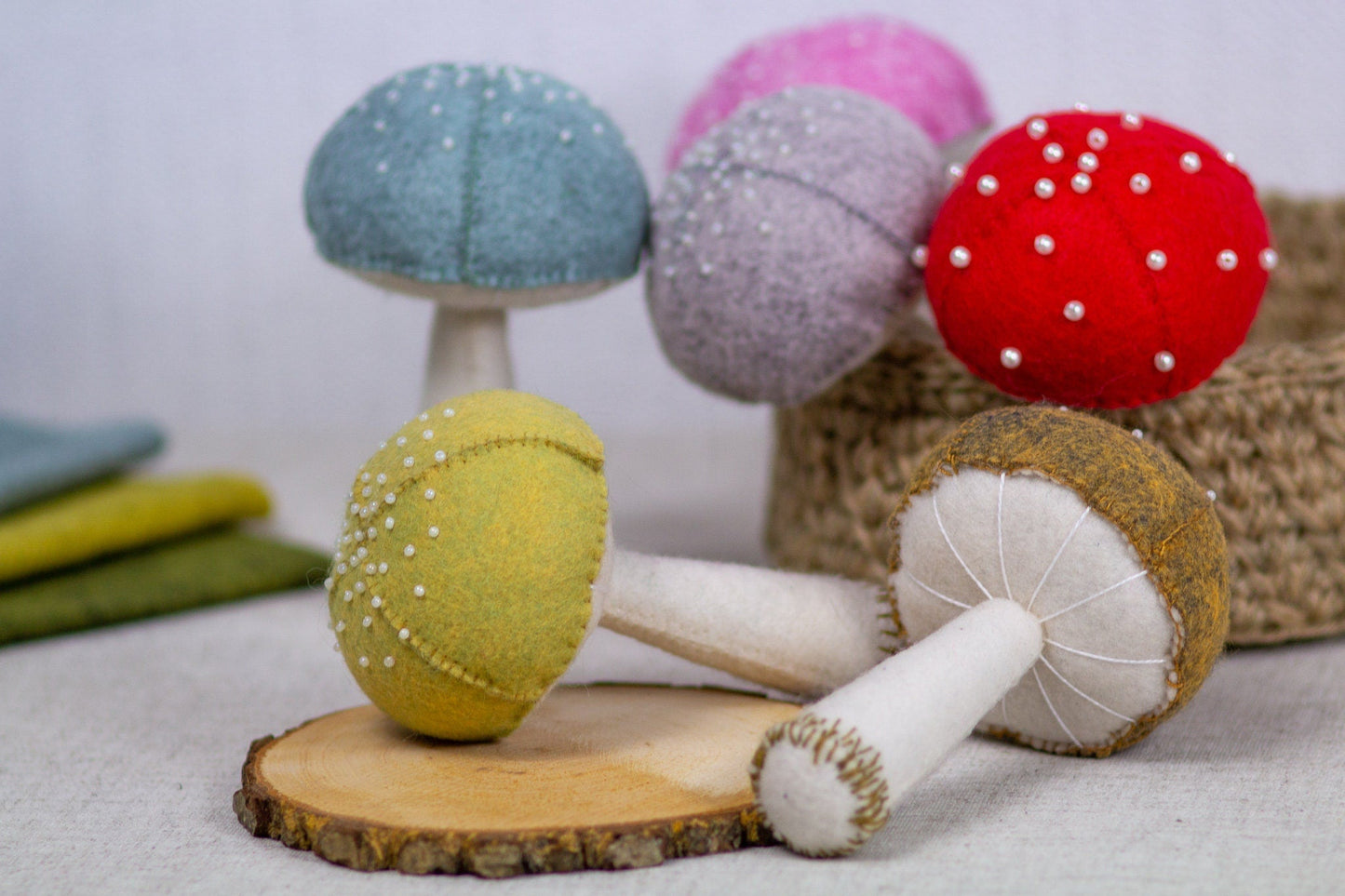 Felt Mushrooms Decor - WoollyFox