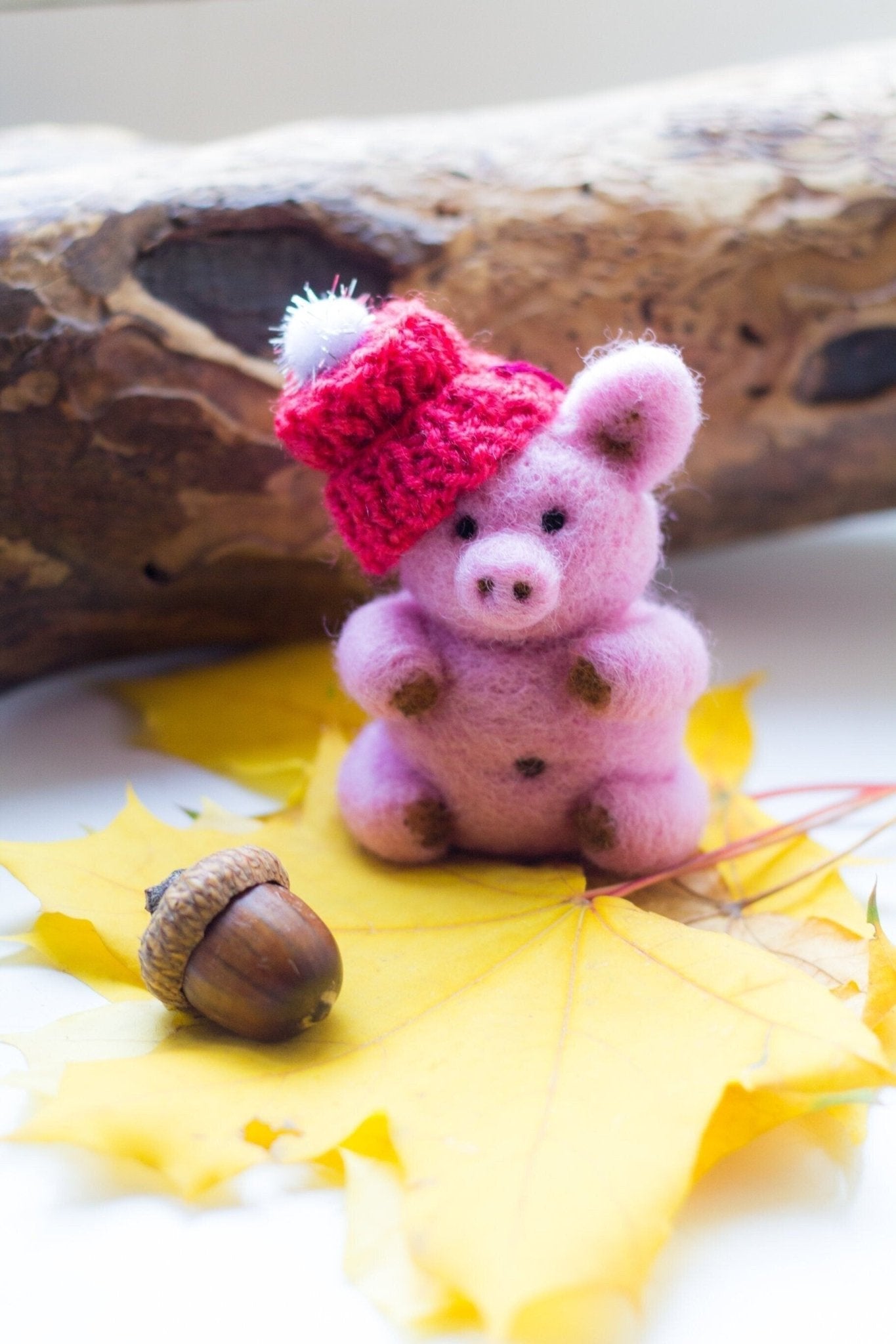 Felt Pig Ornament - WoollyFox