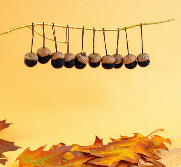 Felted Bleck Acorn Ornaments - WoollyFox
