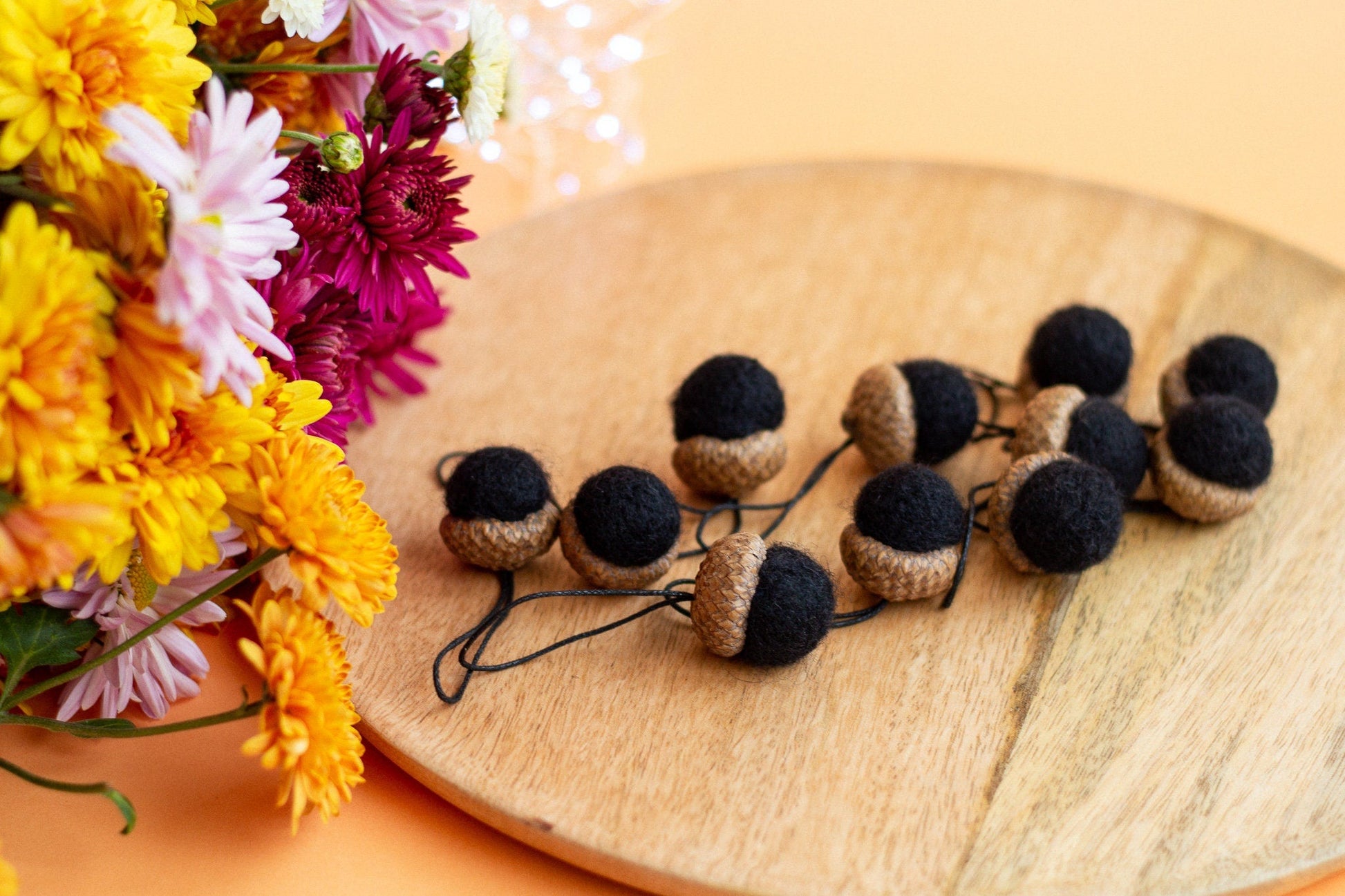 Felted Bleck Acorn Ornaments - WoollyFox