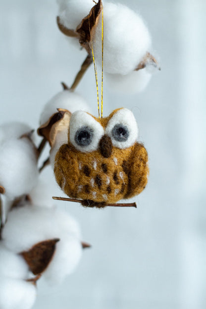 Felted Owl Ornament - WoollyFox