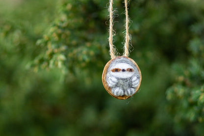 Felted Sloth Christmas Ornament - WoollyFox