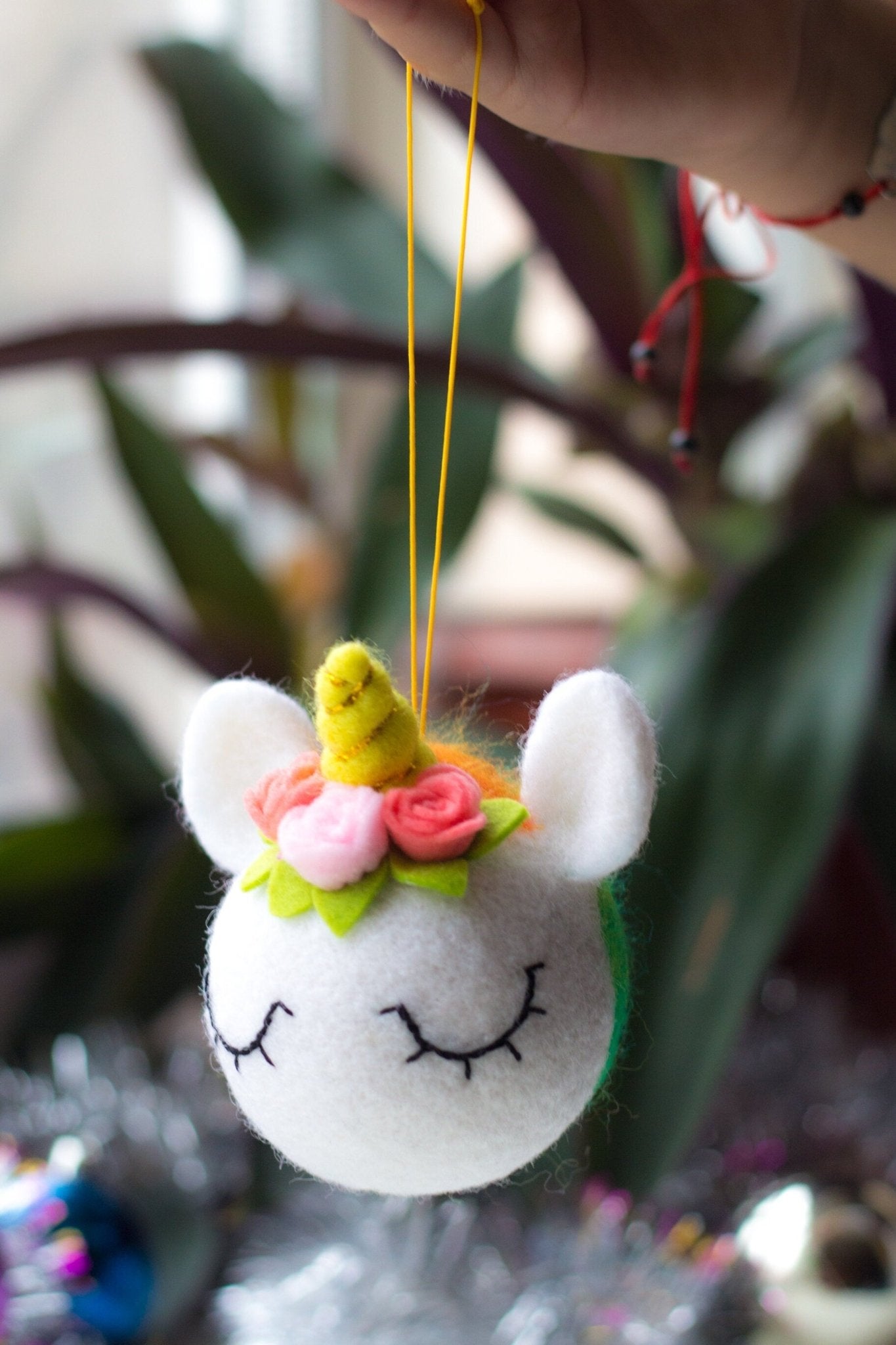 Felted Unicorn Ornament - WoollyFox