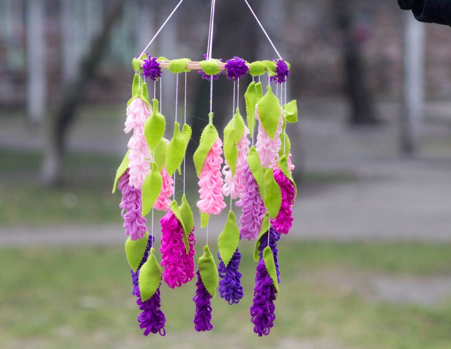 Flower baby crib mobile, mobile for baby girl - WoollyFox