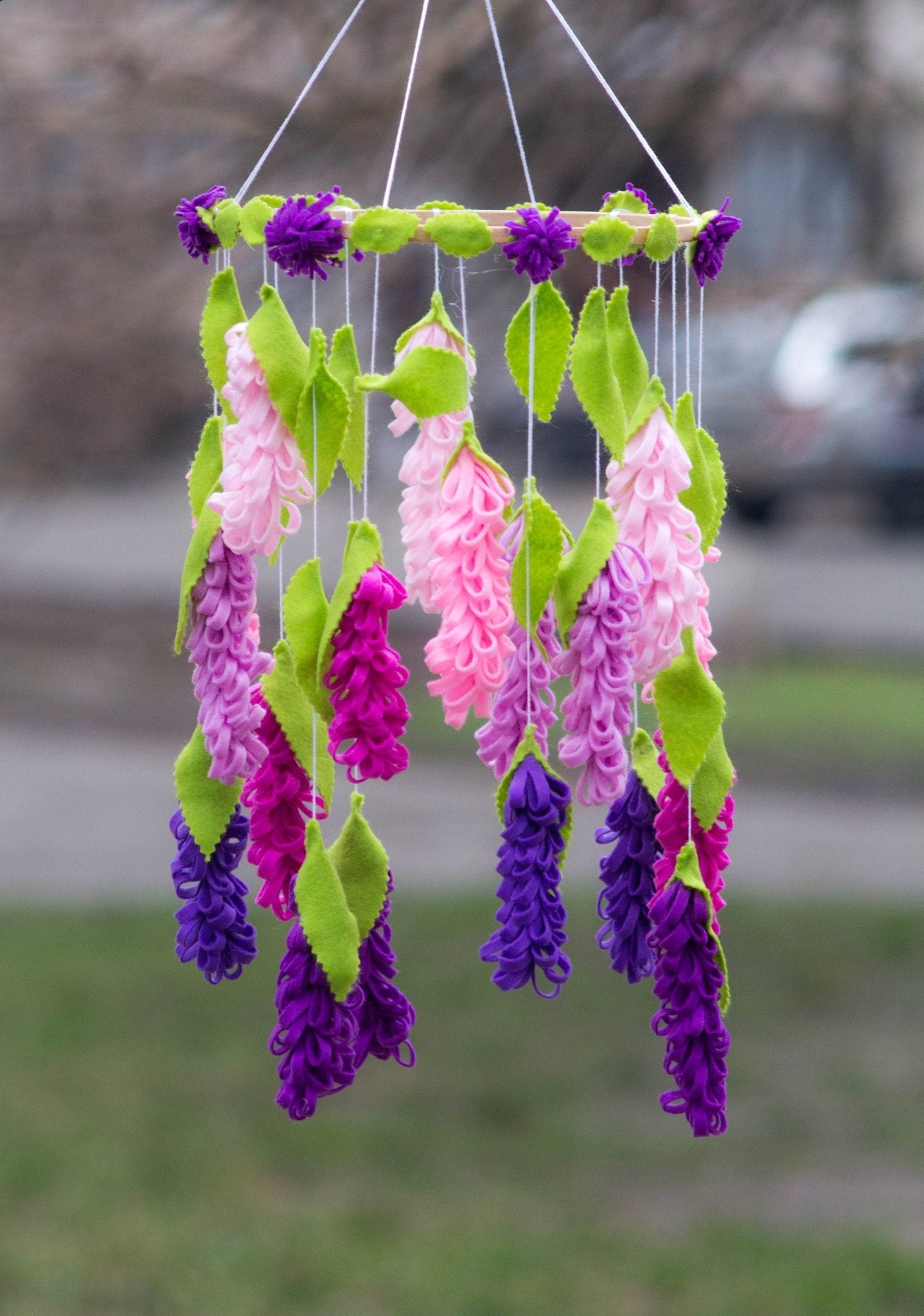 Flower baby crib mobile, mobile for baby girl - WoollyFox
