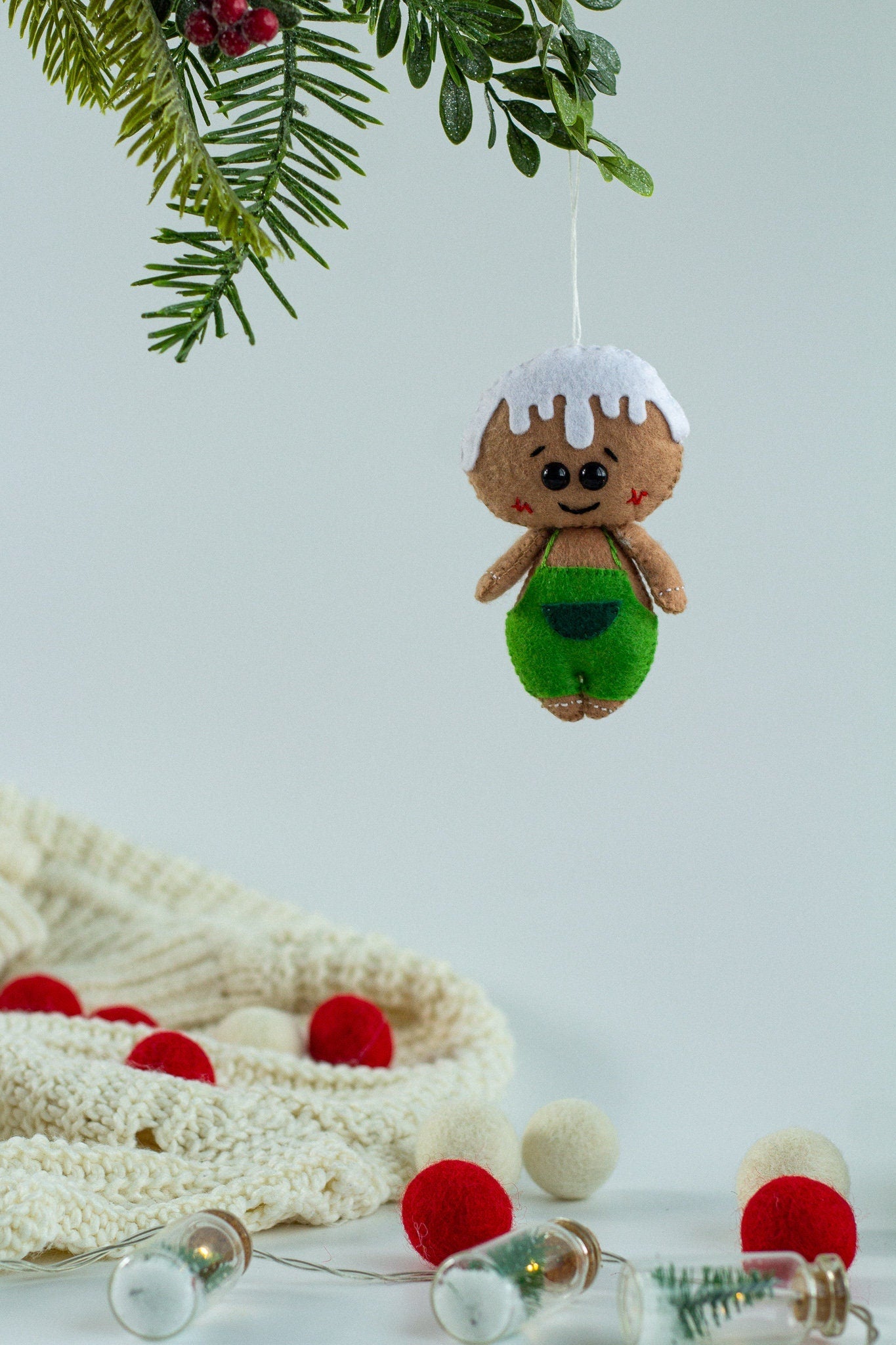 Gingerbread Boy Ornament - WoollyFox