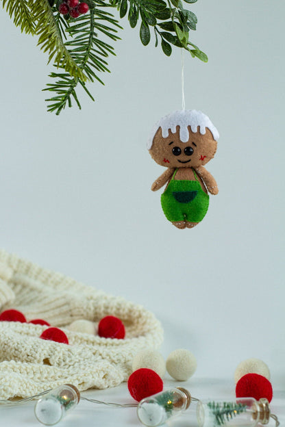 Gingerbread Boy Ornament - WoollyFox