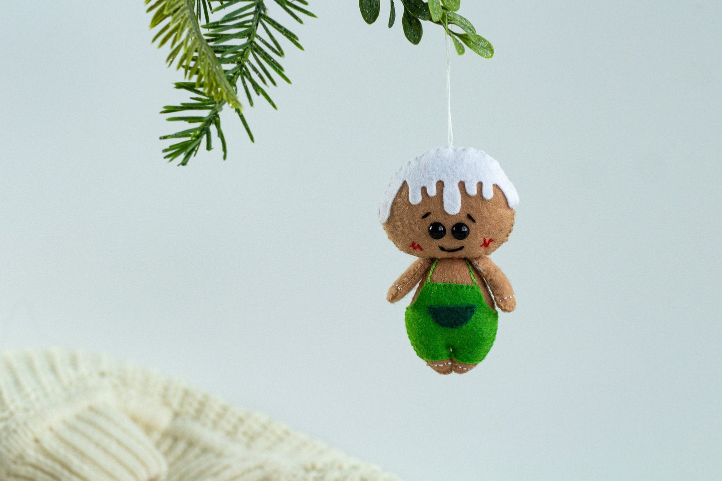 Gingerbread Boy Ornament - WoollyFox