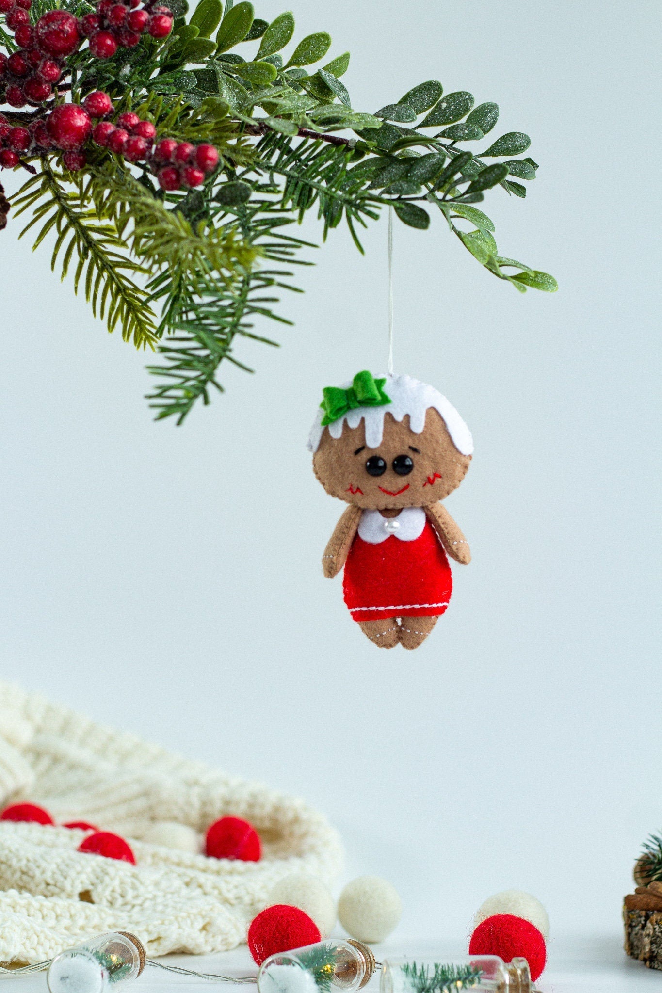 Gingerbread Girl Ornament - WoollyFox