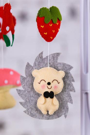 Hedgehogs and Mushrooms Mobile - WoollyFox