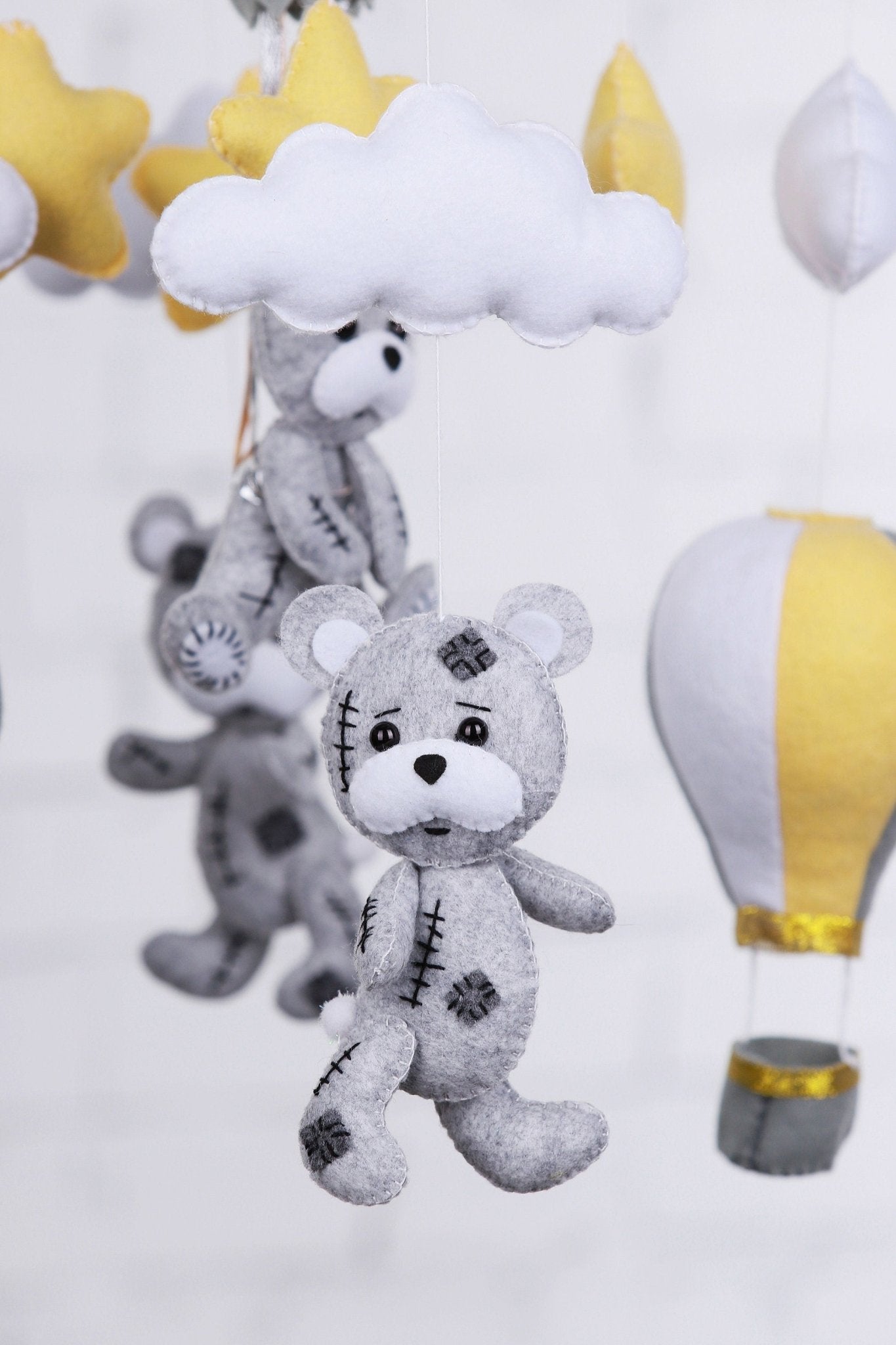 Hot Air Balloon Teddy Bear Mobile - WoollyFox