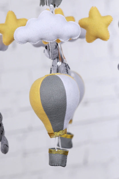 Hot Air Balloon Teddy Bear Mobile - WoollyFox