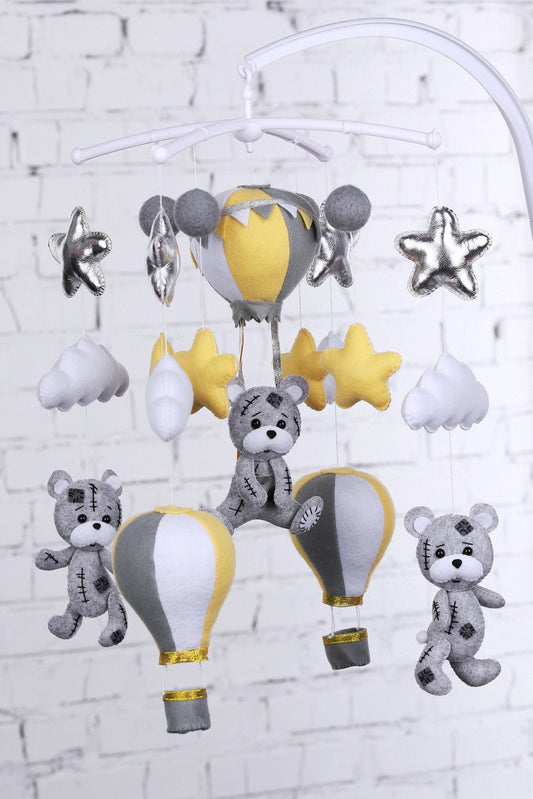 Hot Air Balloon Teddy Bear Mobile - WoollyFox