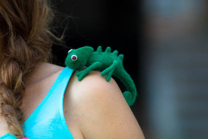 Felted chameleon