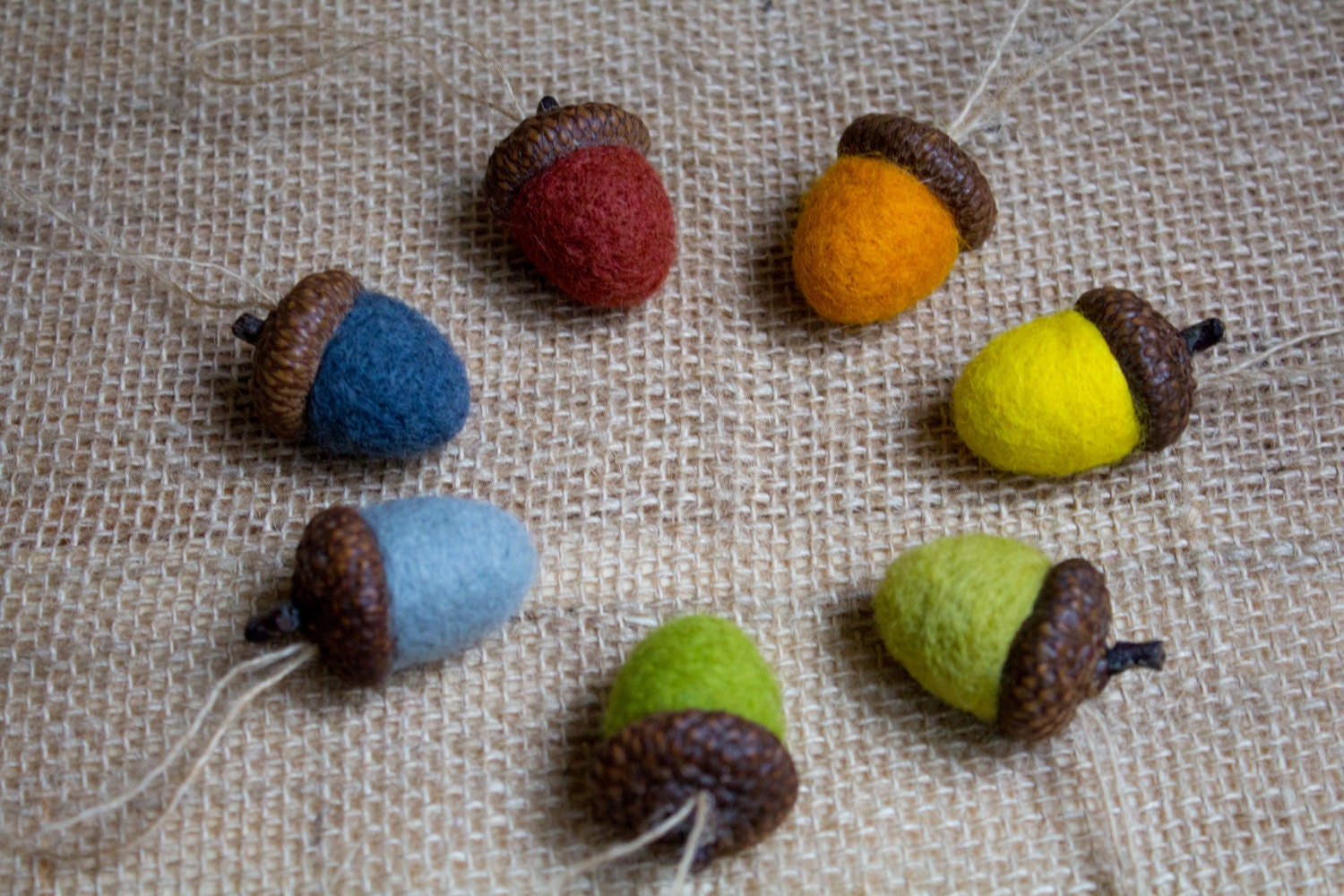 Felted acorn ornaments