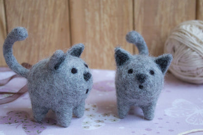 Needle felted cat