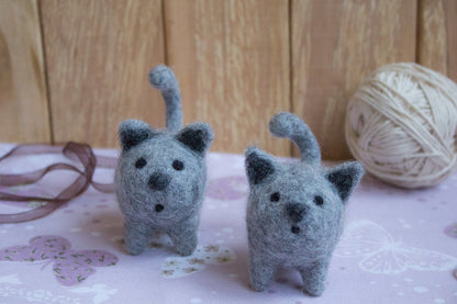 Needle-Felted Wool Cat Animal