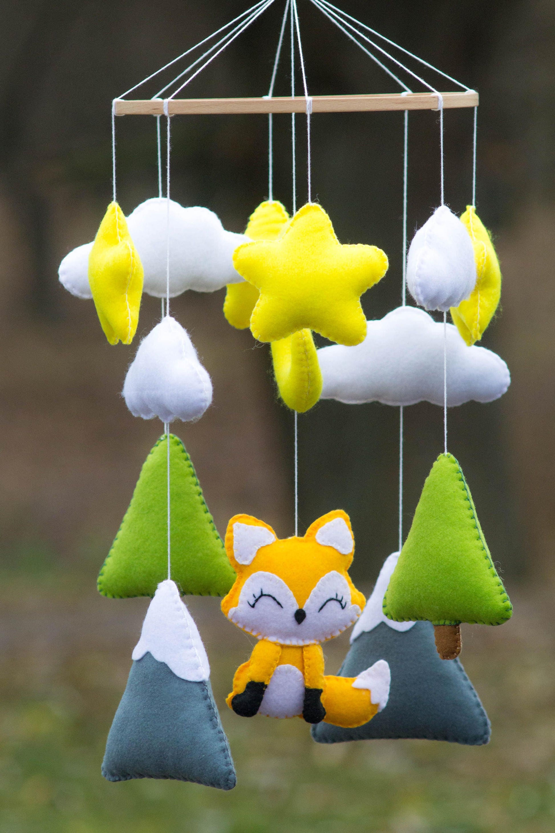 Forest animal baby mobile