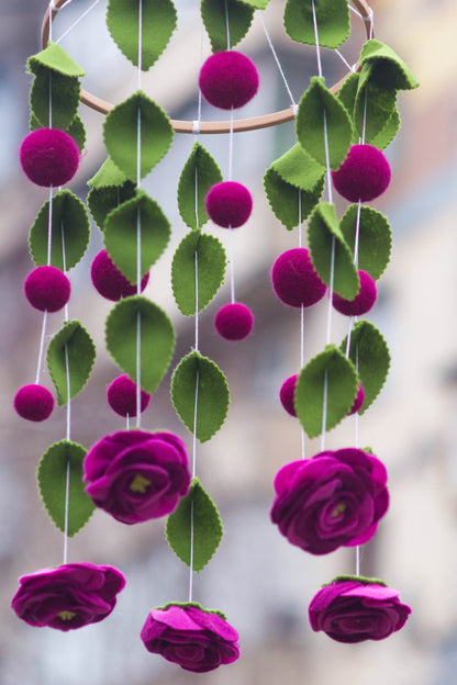 Flower chandelier nursery mobile 
