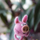  felted pink pig