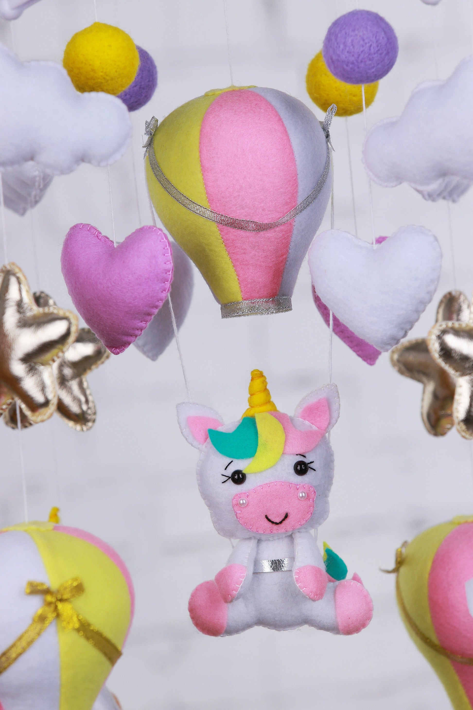 Baby mobile girl, unicorn nursery mobile